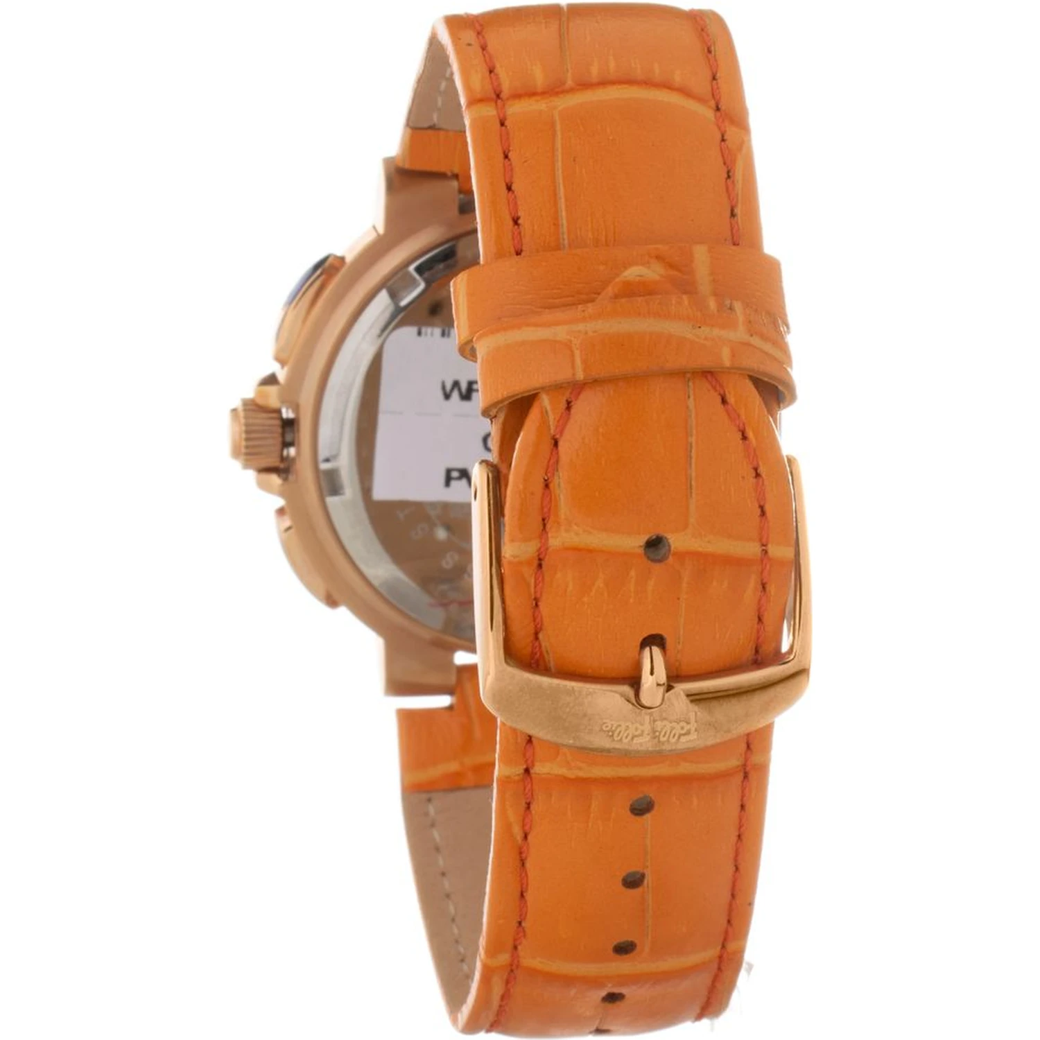 Orange Leather Dress Watch