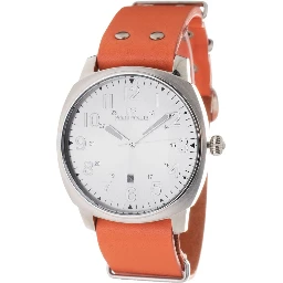 Orange Leather Dress Watch
