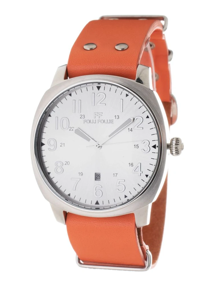 Orange Leather Dress Watch