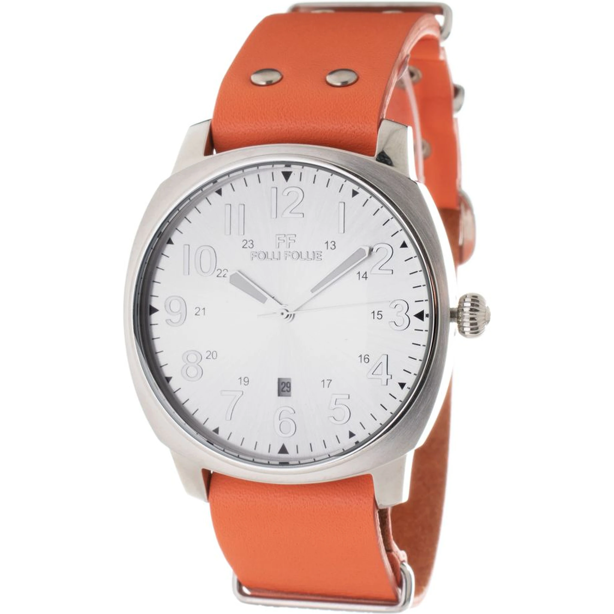 Orange Leather Dress Watch