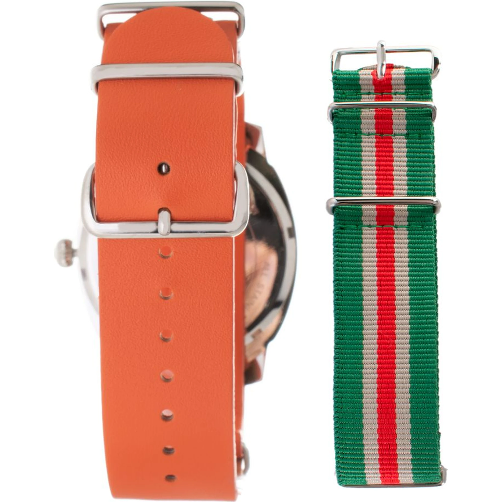 Orange Leather Dress Watch