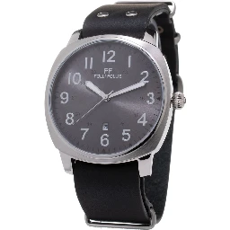 Black Leather Dress Watch