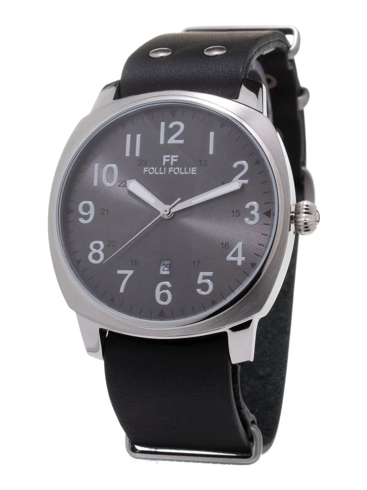 Black Leather Dress Watch