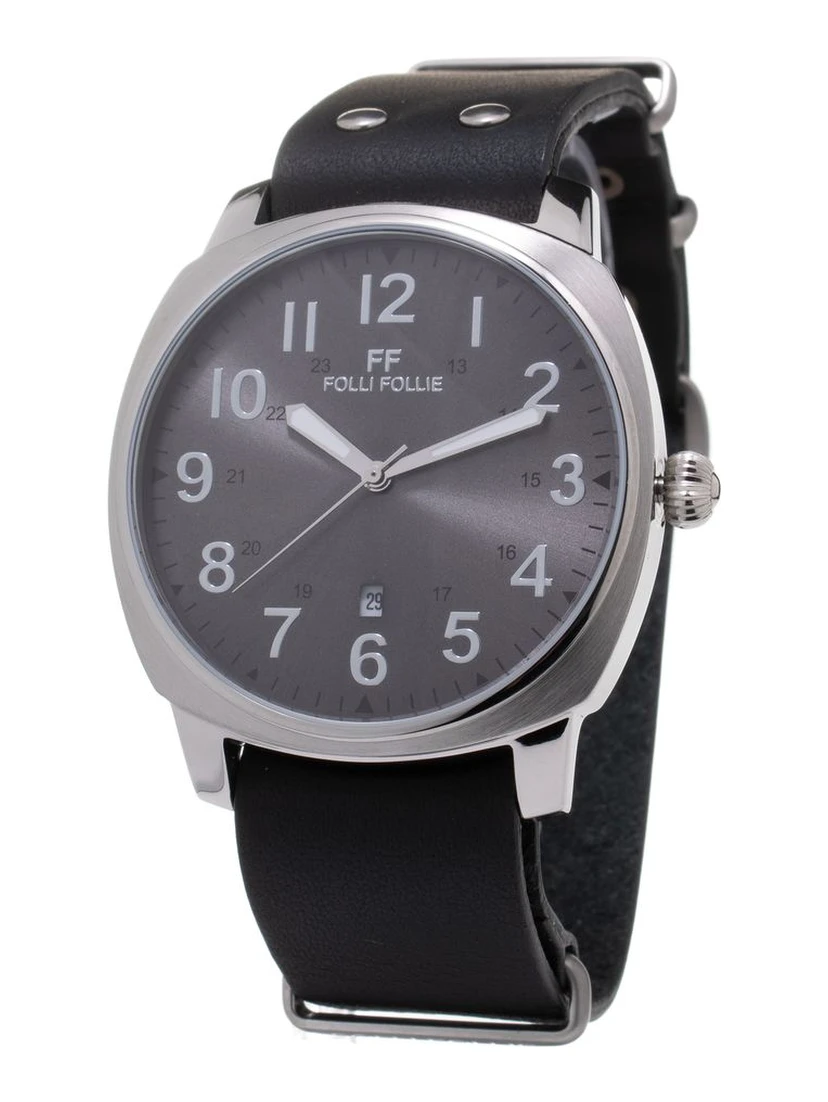 Black Leather Dress Watch