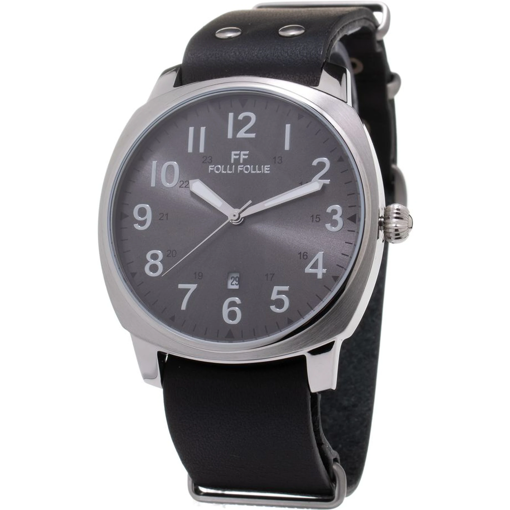 Black Leather Dress Watch