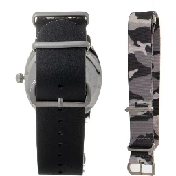 Black Leather Dress Watch