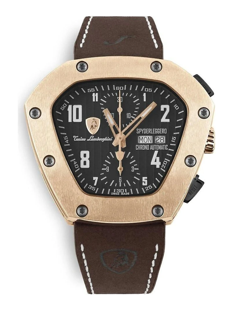 Black Leather Dress Watch