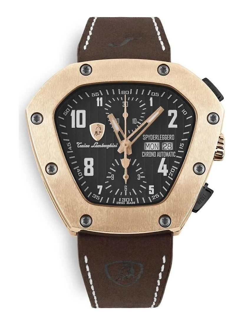 Black Leather Dress Watch