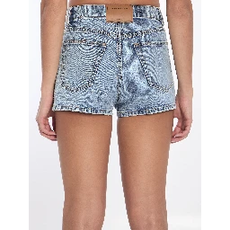 Denim shorts with crystals