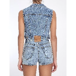 Cropped vest with bows and crystals
