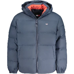 Blue Polyester Jackets & Coat