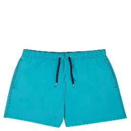 Turquoise Polyester Swim Shorts