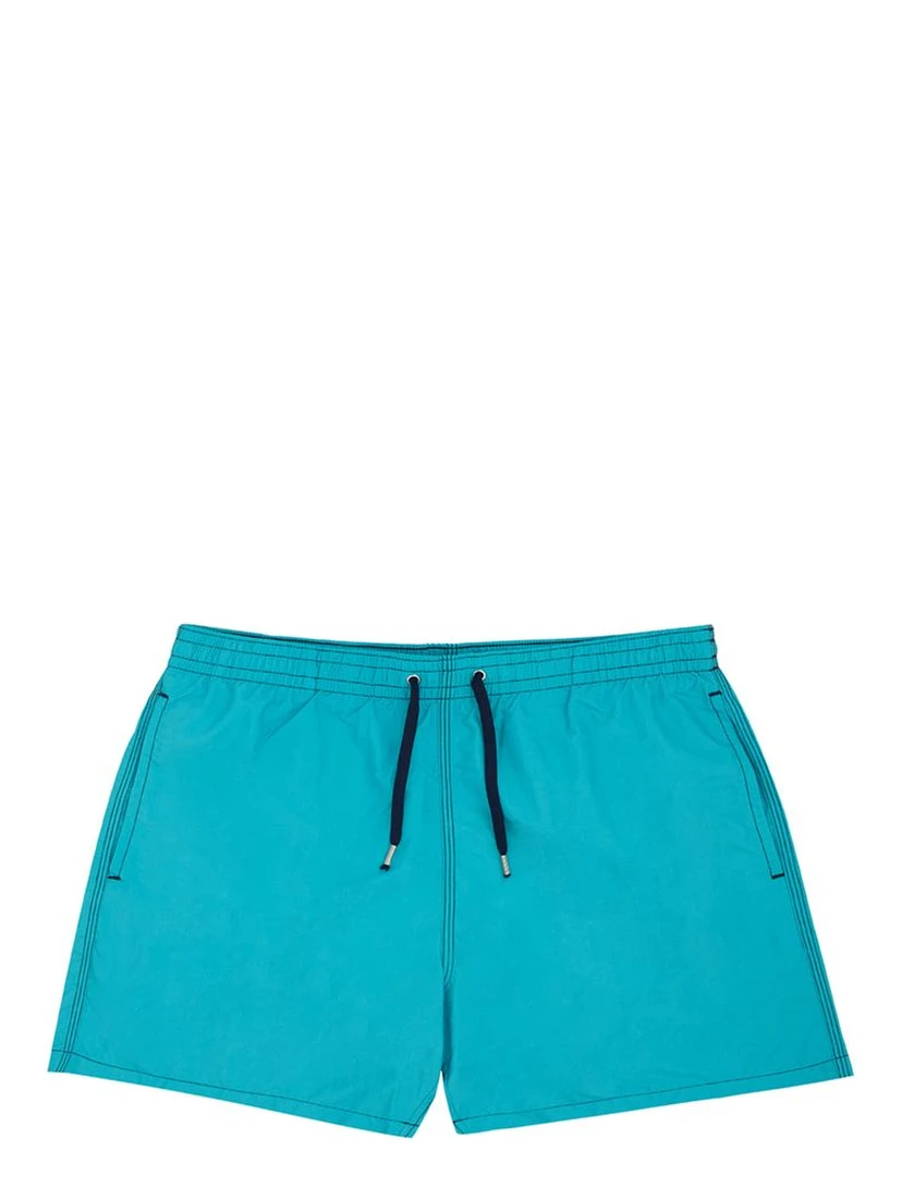 Turquoise Polyester Swim Shorts