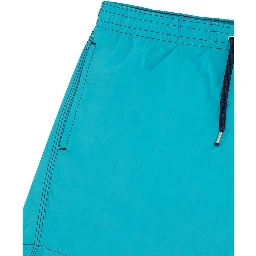 Turquoise Polyester Swim Shorts