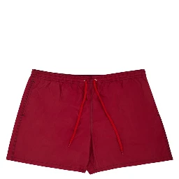 Red Polyester Swim Shorts