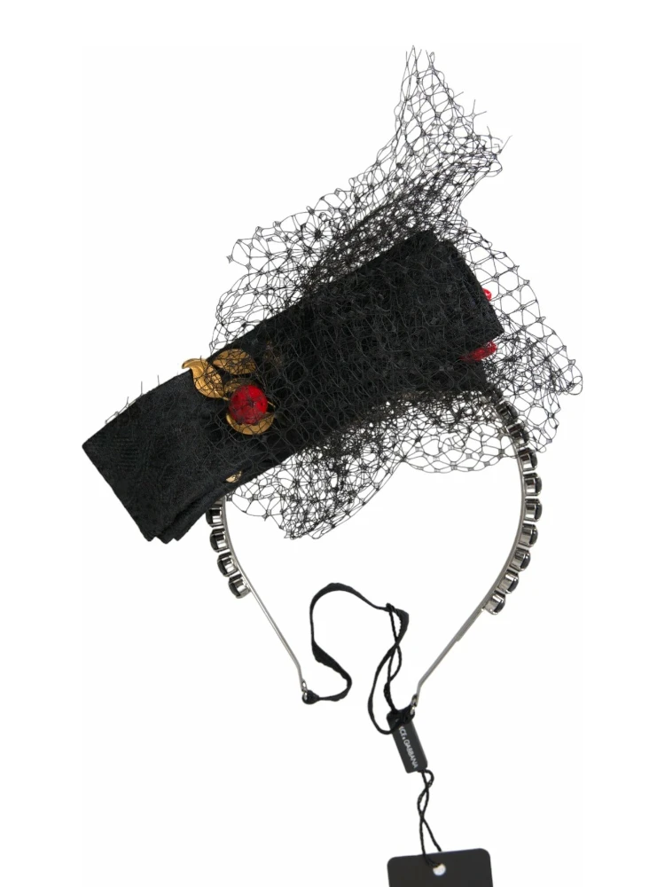Black Strawberry Sicily Crystal Mesh Net Headband Diadem