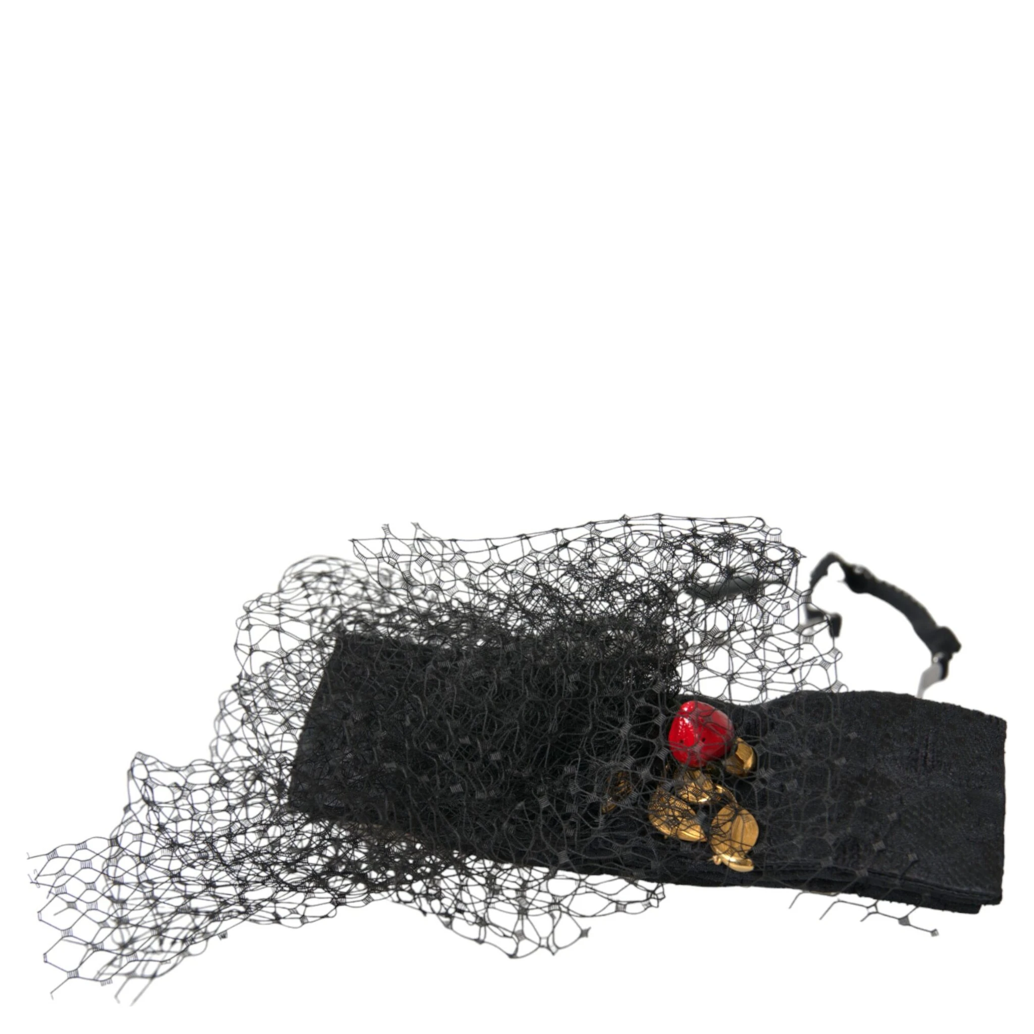 Black Strawberry Sicily Crystal Mesh Net Headband Diadem