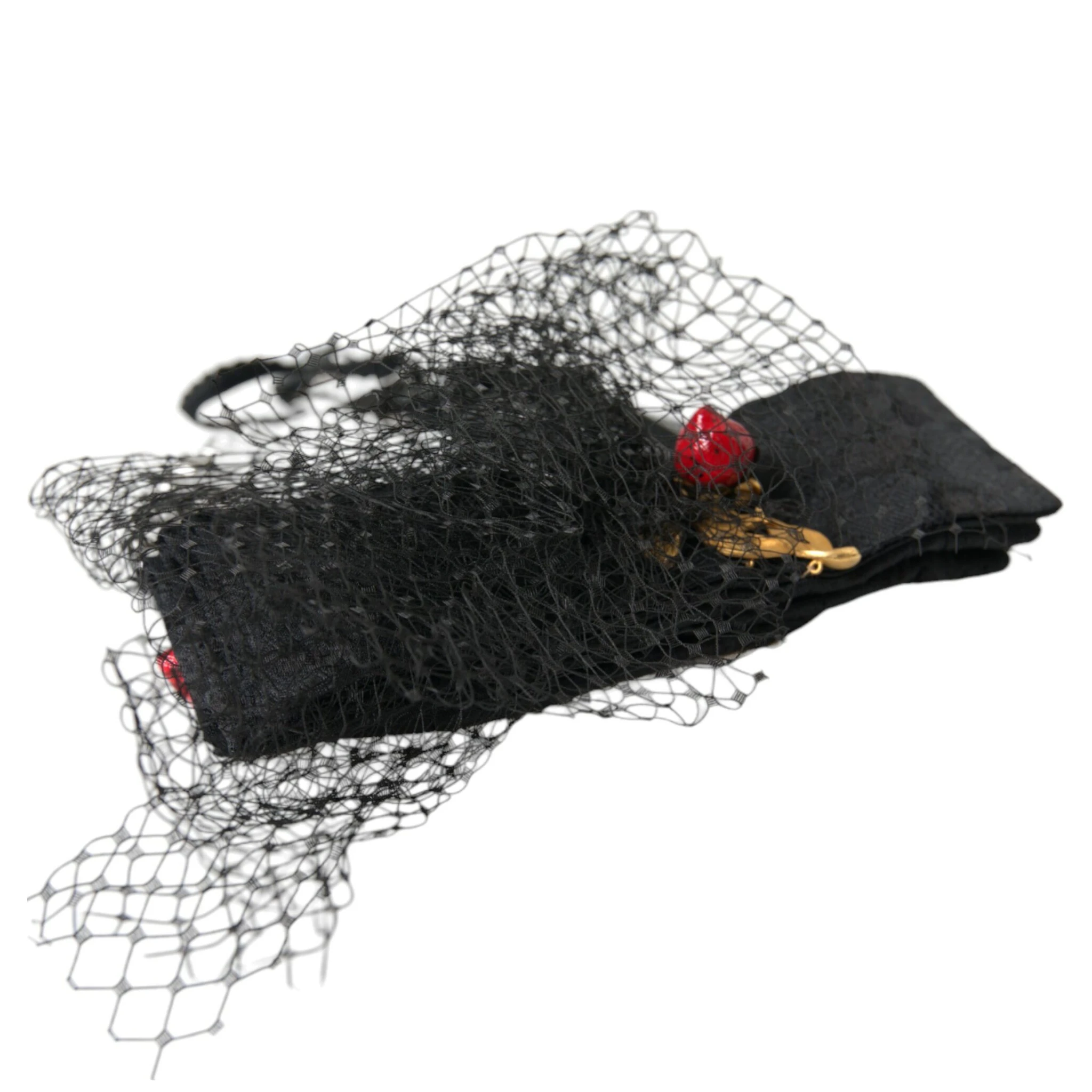 Black Strawberry Sicily Crystal Mesh Net Headband Diadem