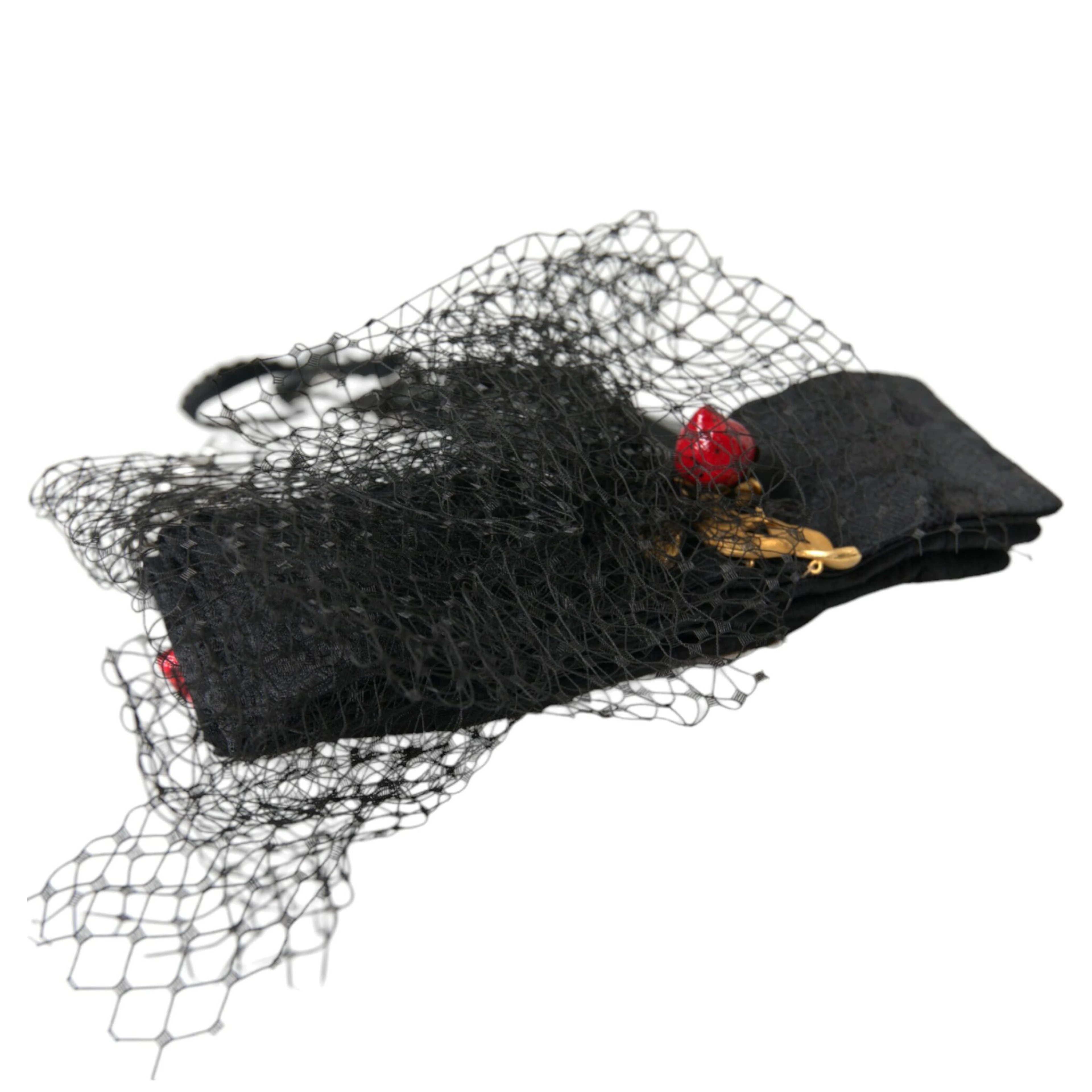 Black Strawberry Sicily Crystal Mesh Net Headband Diadem