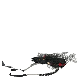 Black Strawberry Sicily Crystal Mesh Net Headband Diadem