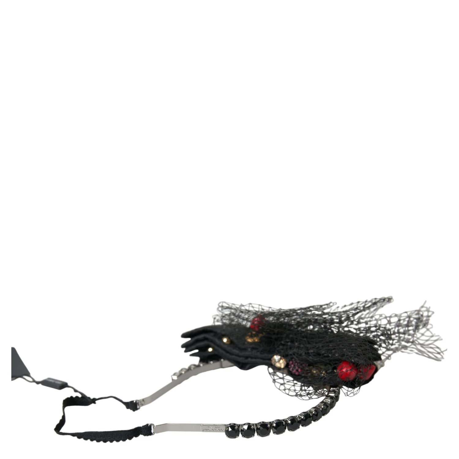 Black Strawberry Sicily Crystal Mesh Net Headband Diadem