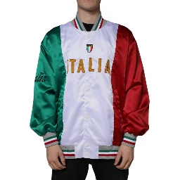 Multicolor Italia Button Down Bomber Jacket