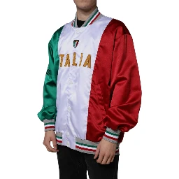 Multicolor Italia Button Down Bomber Jacket