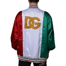 Multicolor Italia Button Down Bomber Jacket