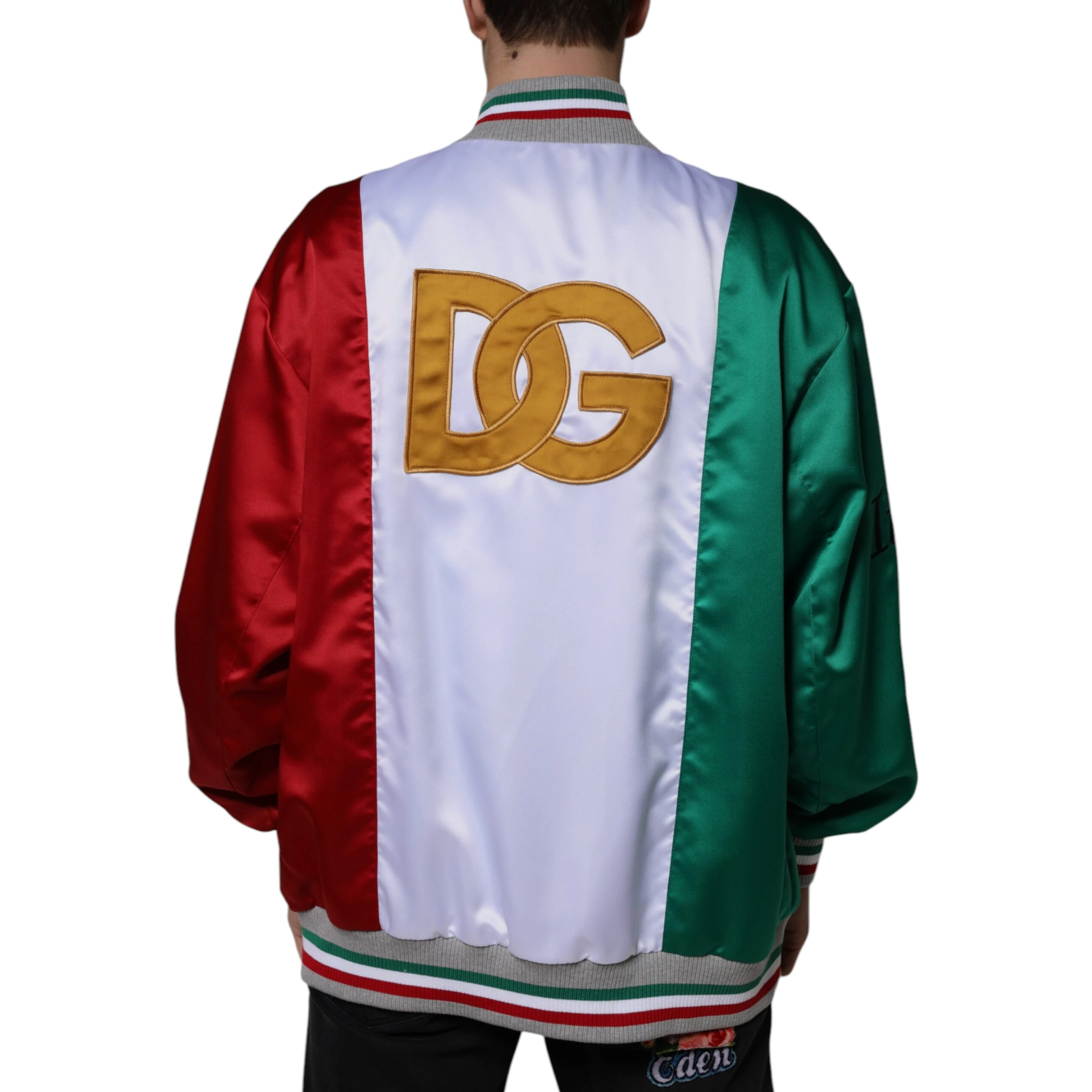 Multicolor Italia Button Down Bomber Jacket