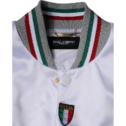 Multicolor Italia Button Down Bomber Jacket