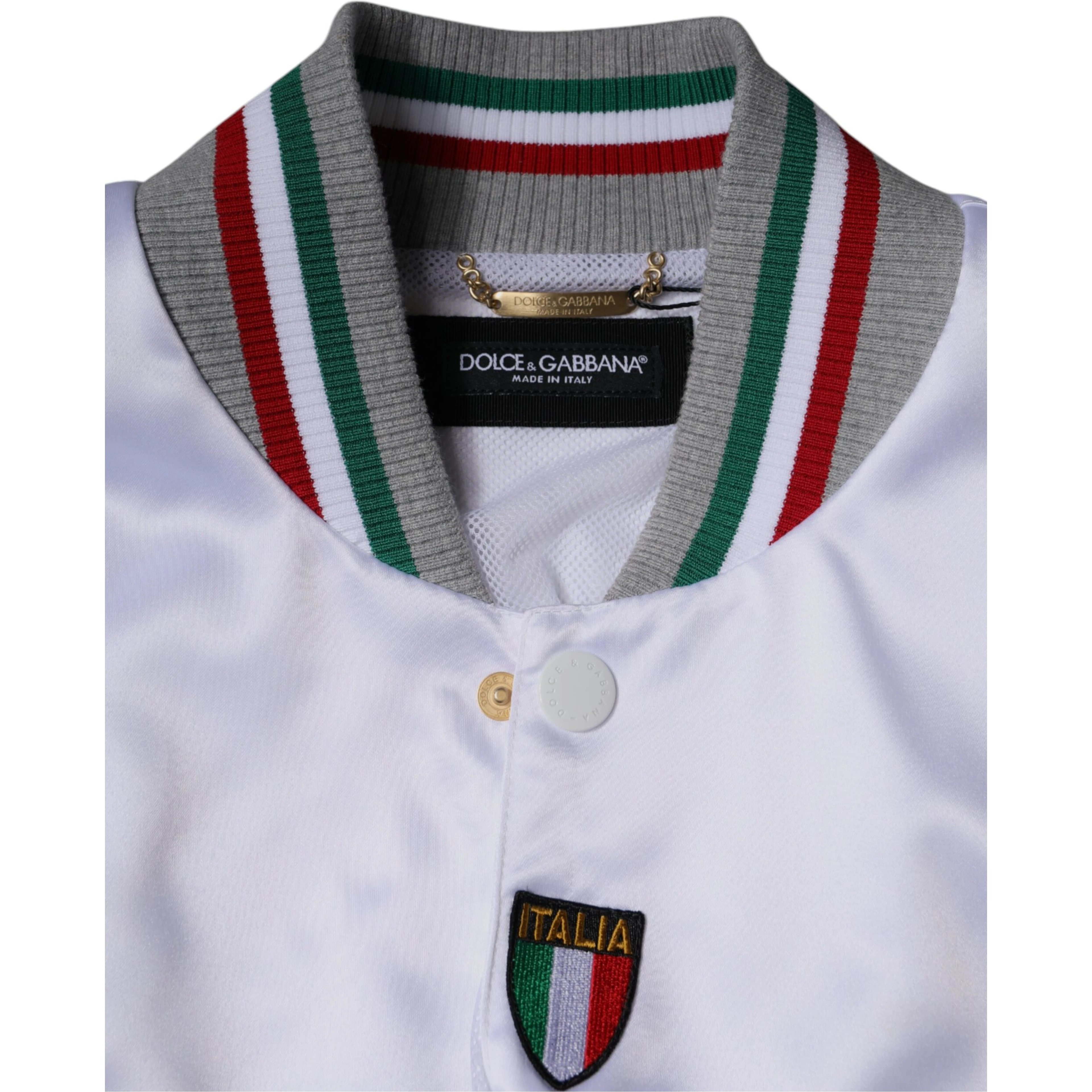 Multicolor Italia Button Down Bomber Jacket