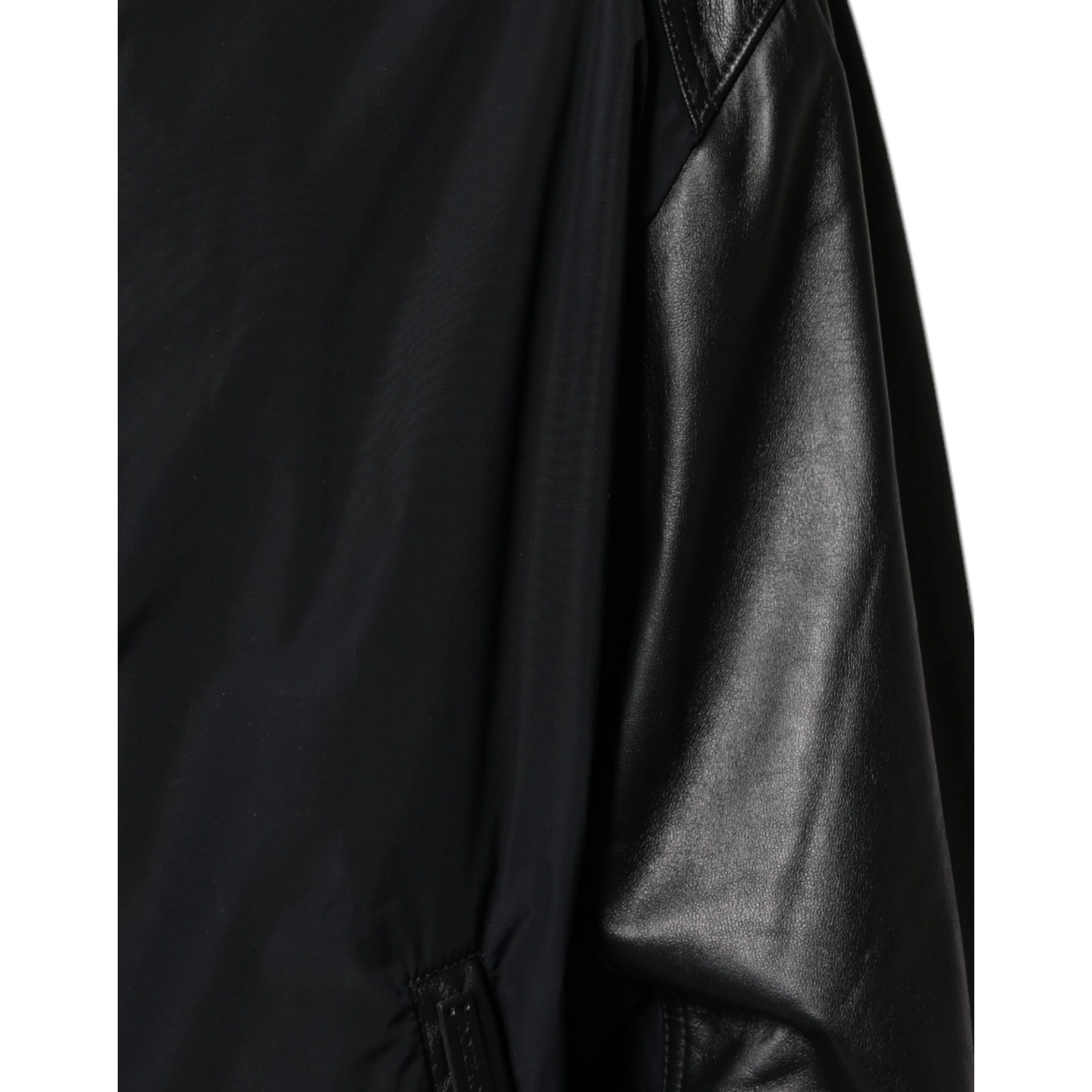 Black Hooded Full Zip Men Bomber Jacket