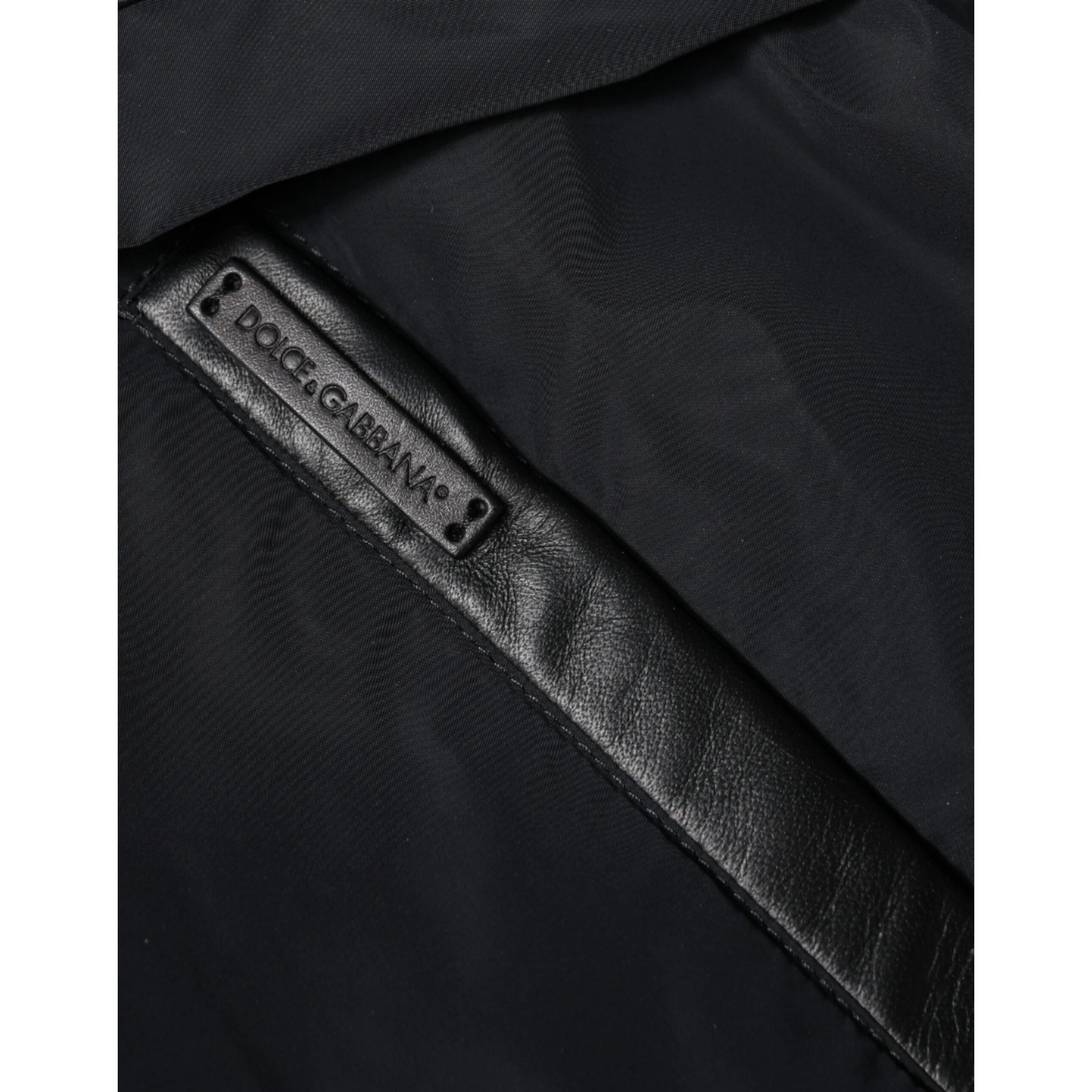 Black Hooded Full Zip Men Bomber Jacket