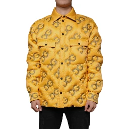 Yellow Logo Padded Buttoned Blouson Jacket