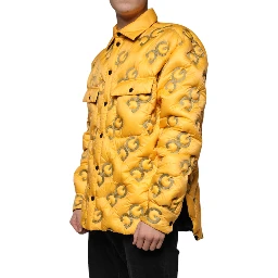 Yellow Logo Padded Buttoned Blouson Jacket