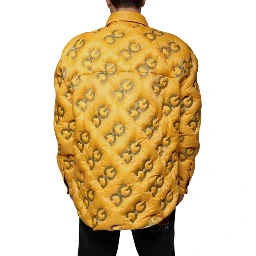 Yellow Logo Padded Buttoned Blouson Jacket
