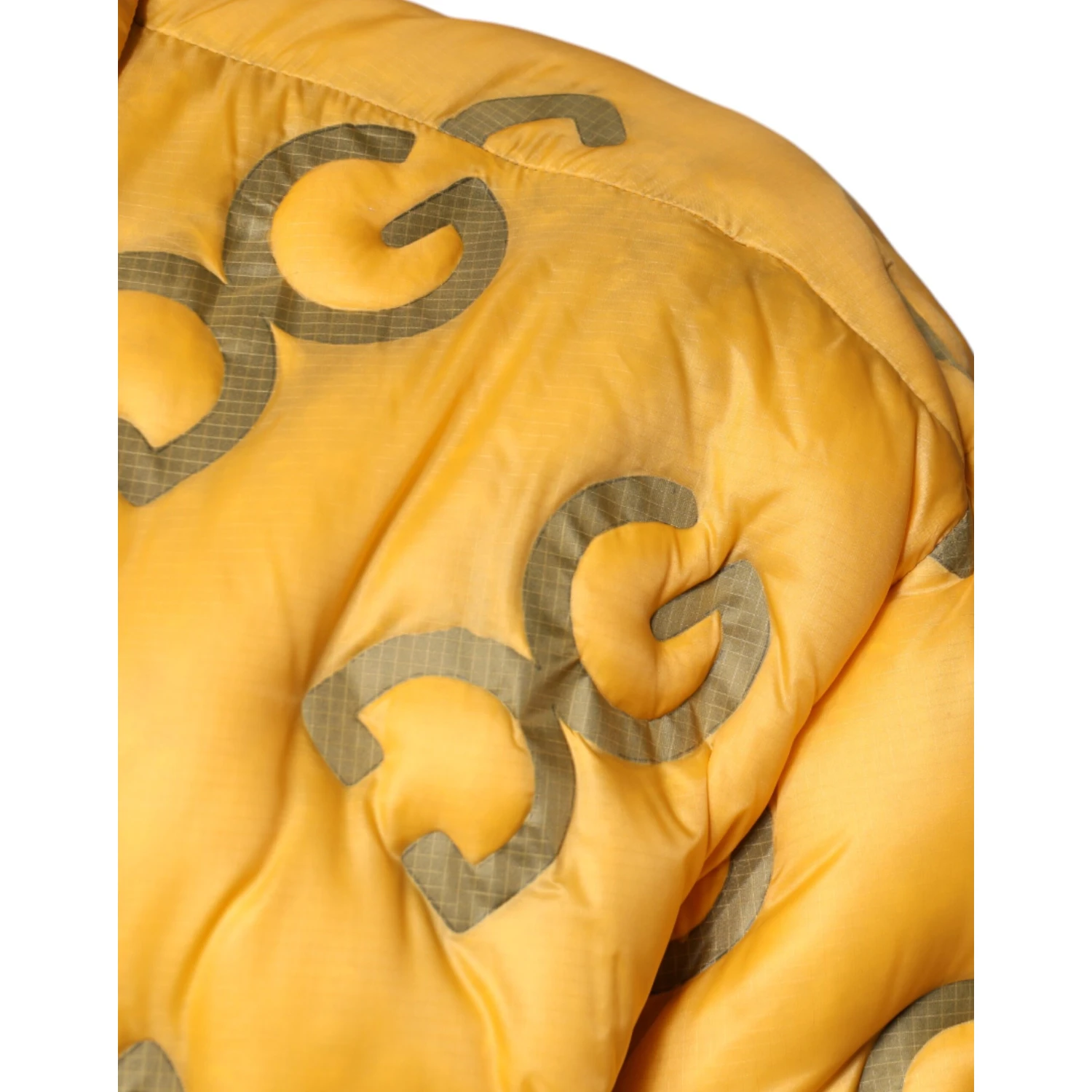 Yellow Logo Padded Buttoned Blouson Jacket