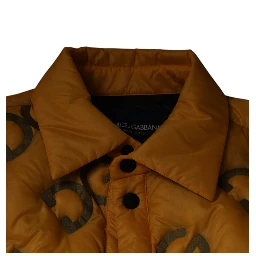 Yellow Logo Padded Buttoned Blouson Jacket