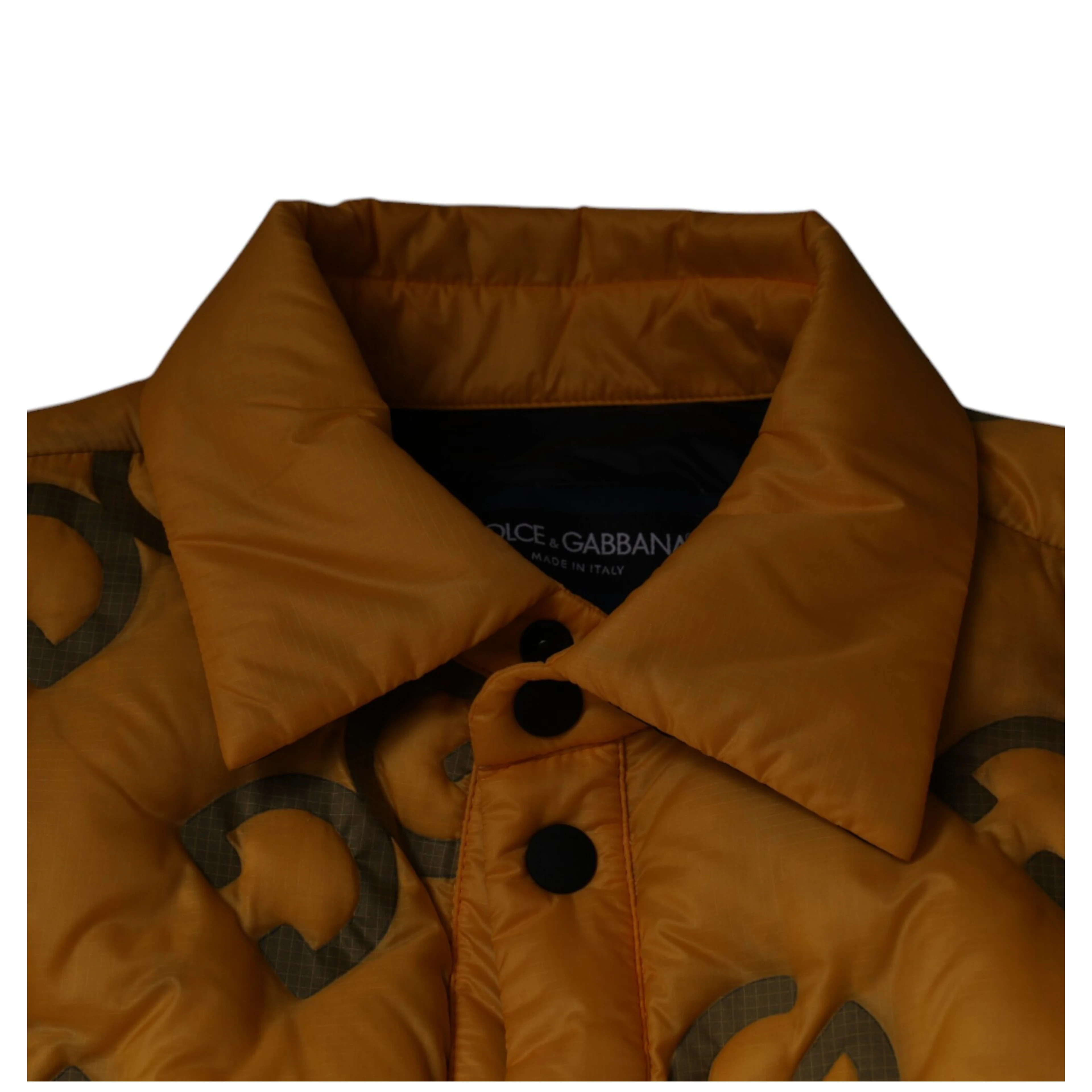 Yellow Logo Padded Buttoned Blouson Jacket