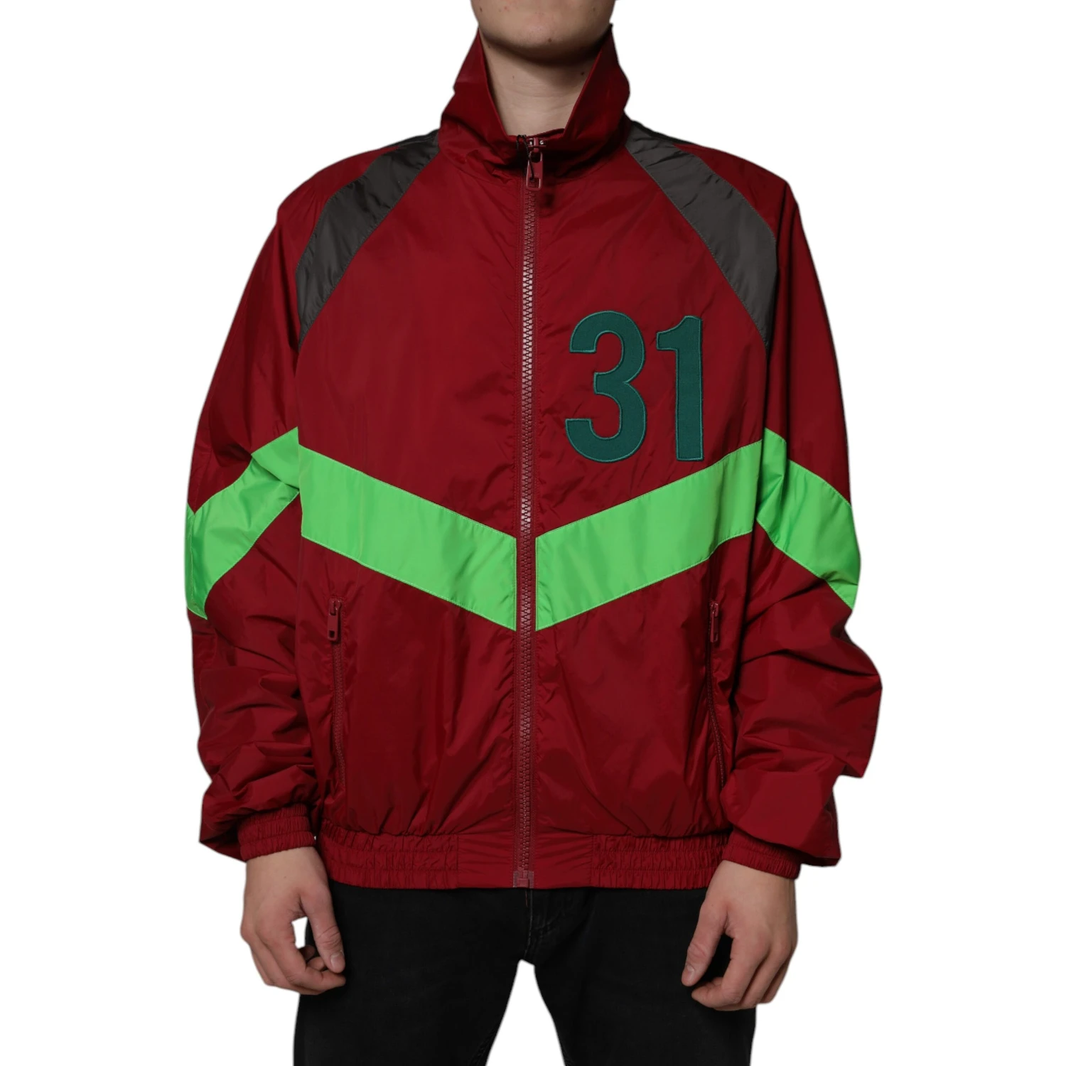 Multicolor Nylon Full Zip Windbreaker Jacket