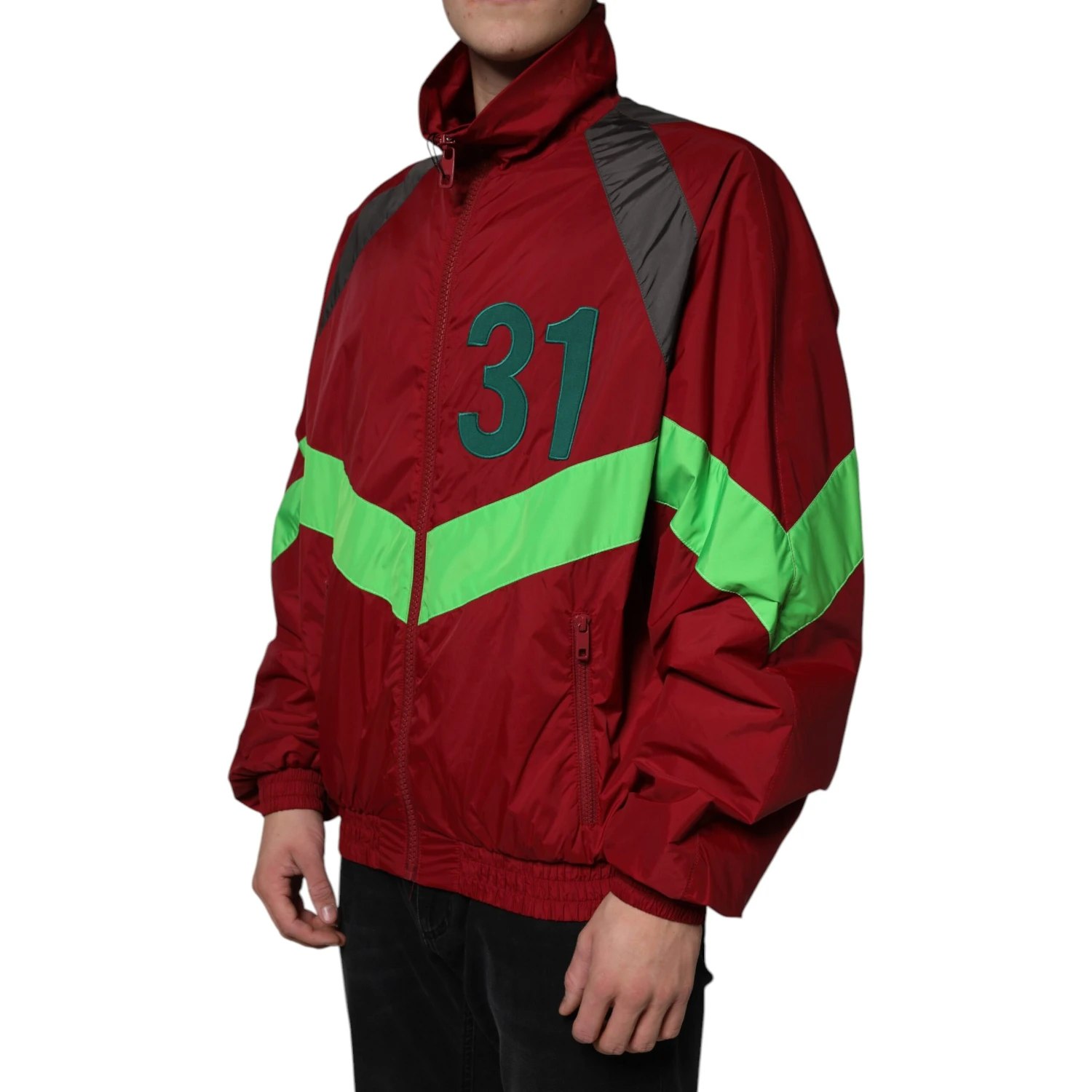Multicolor Nylon Full Zip Windbreaker Jacket