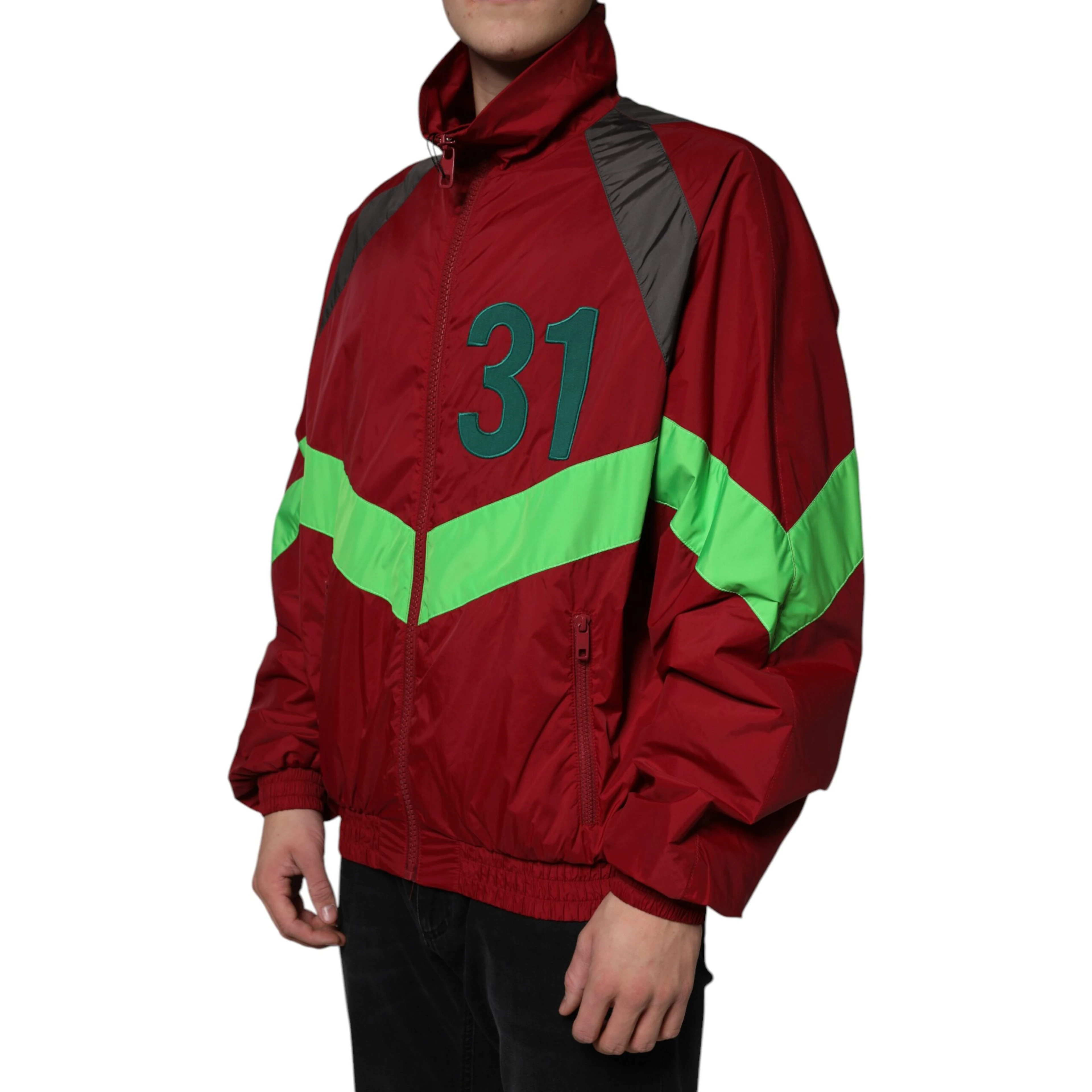 Multicolor Nylon Full Zip Windbreaker Jacket