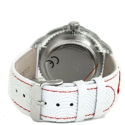 White Leather Dress Watch