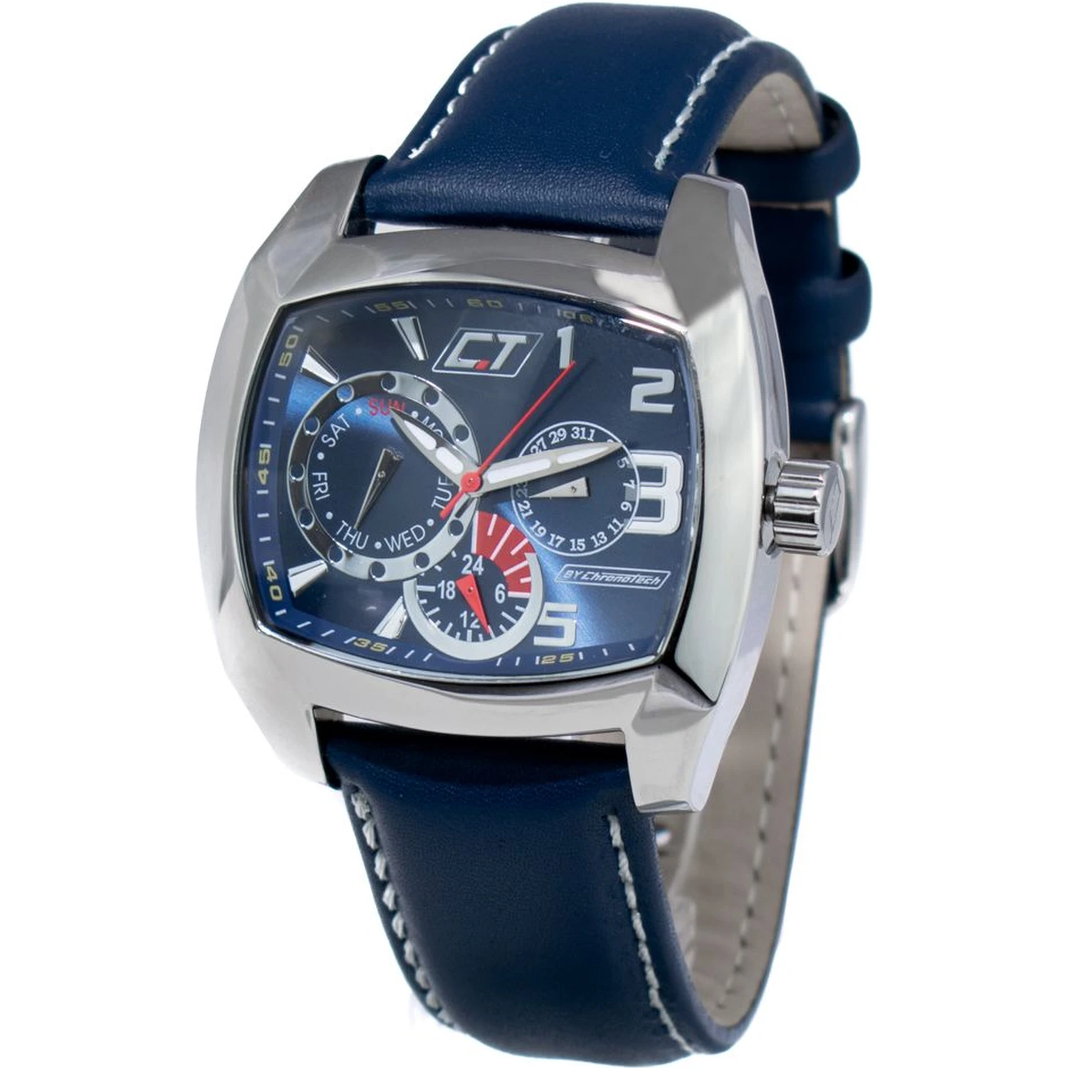 Blue Leather Dress Watch
