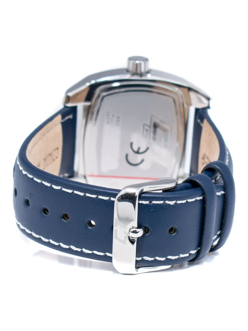 ساعة يد رسمية من الجلد الأزرق