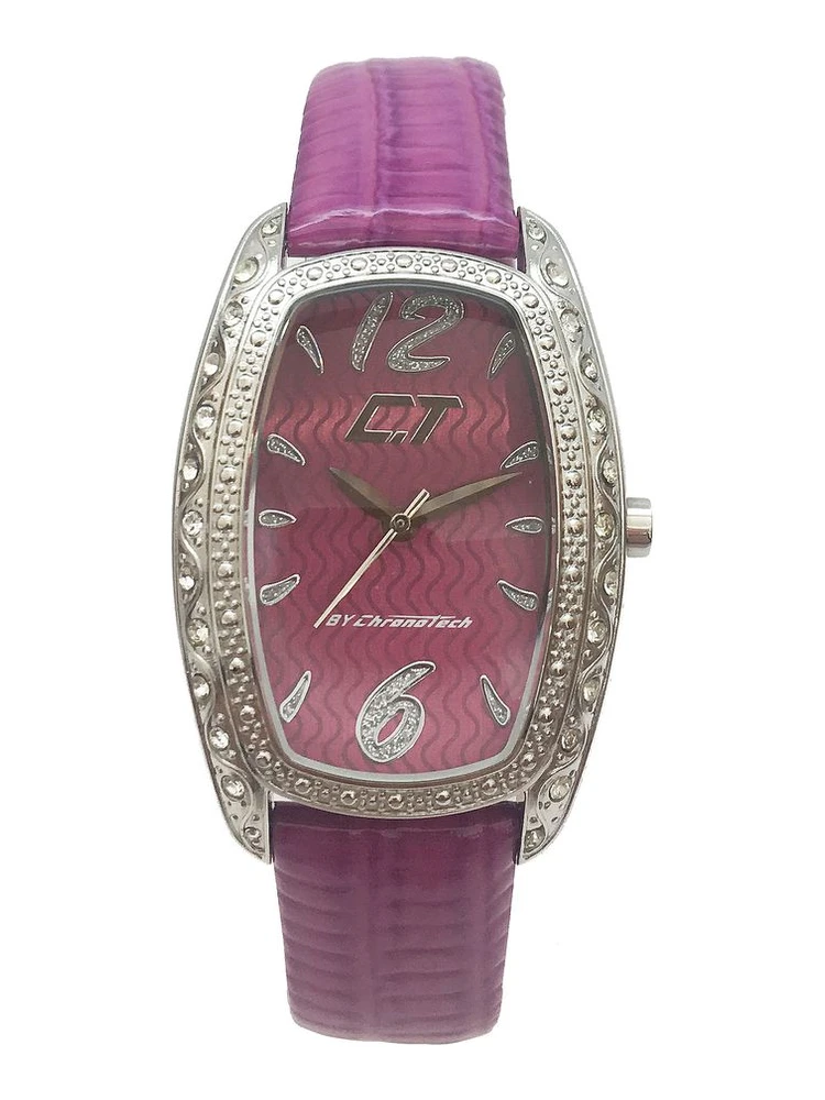 Purple Leather Dress Watch