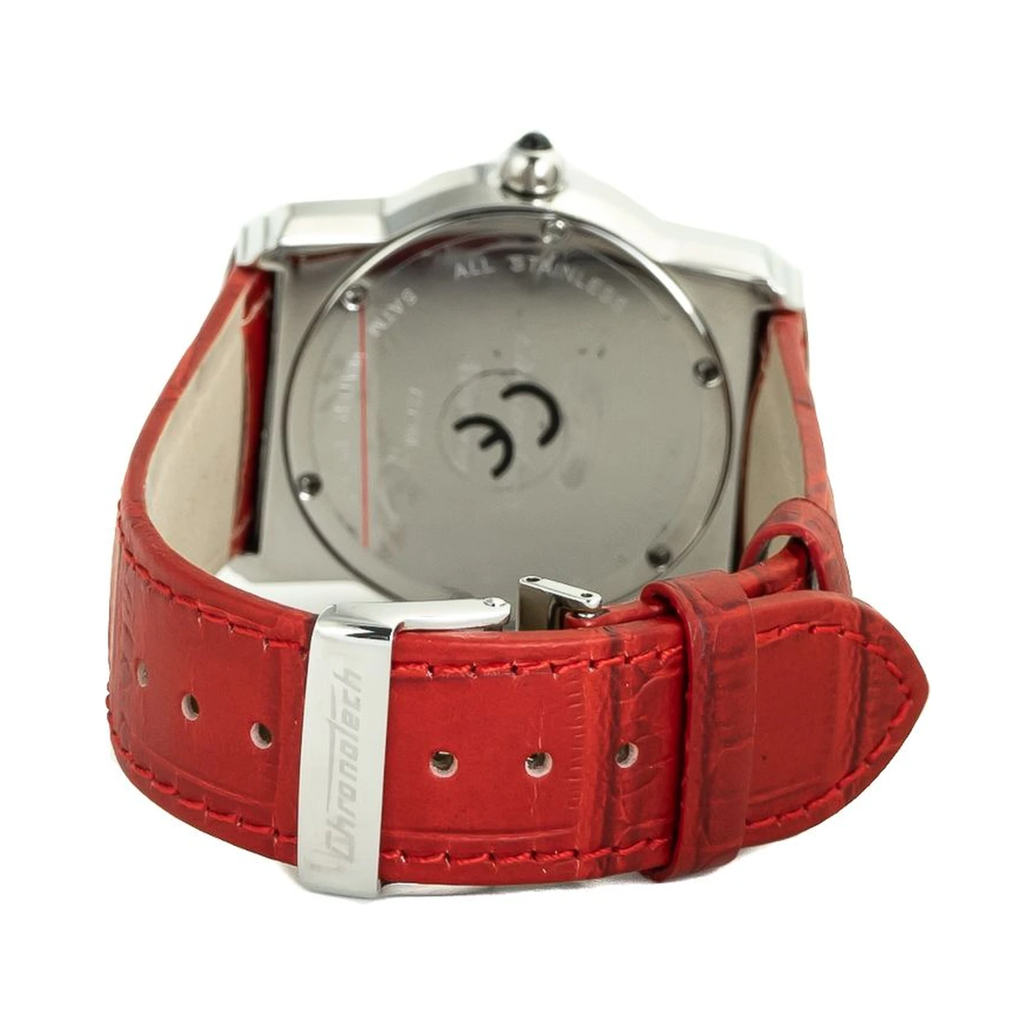 Red Leather Dress Watch