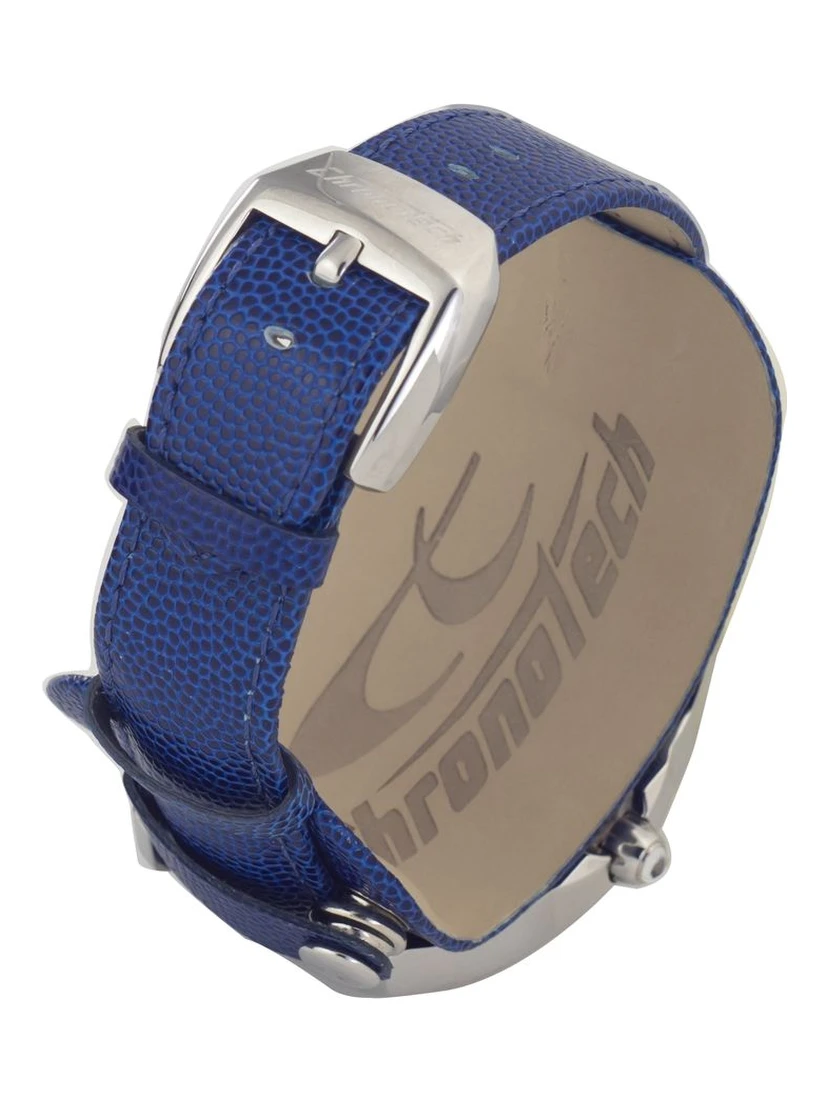 ساعة يد رسمية من الجلد الأزرق