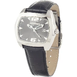 Black Leather Dress Watch