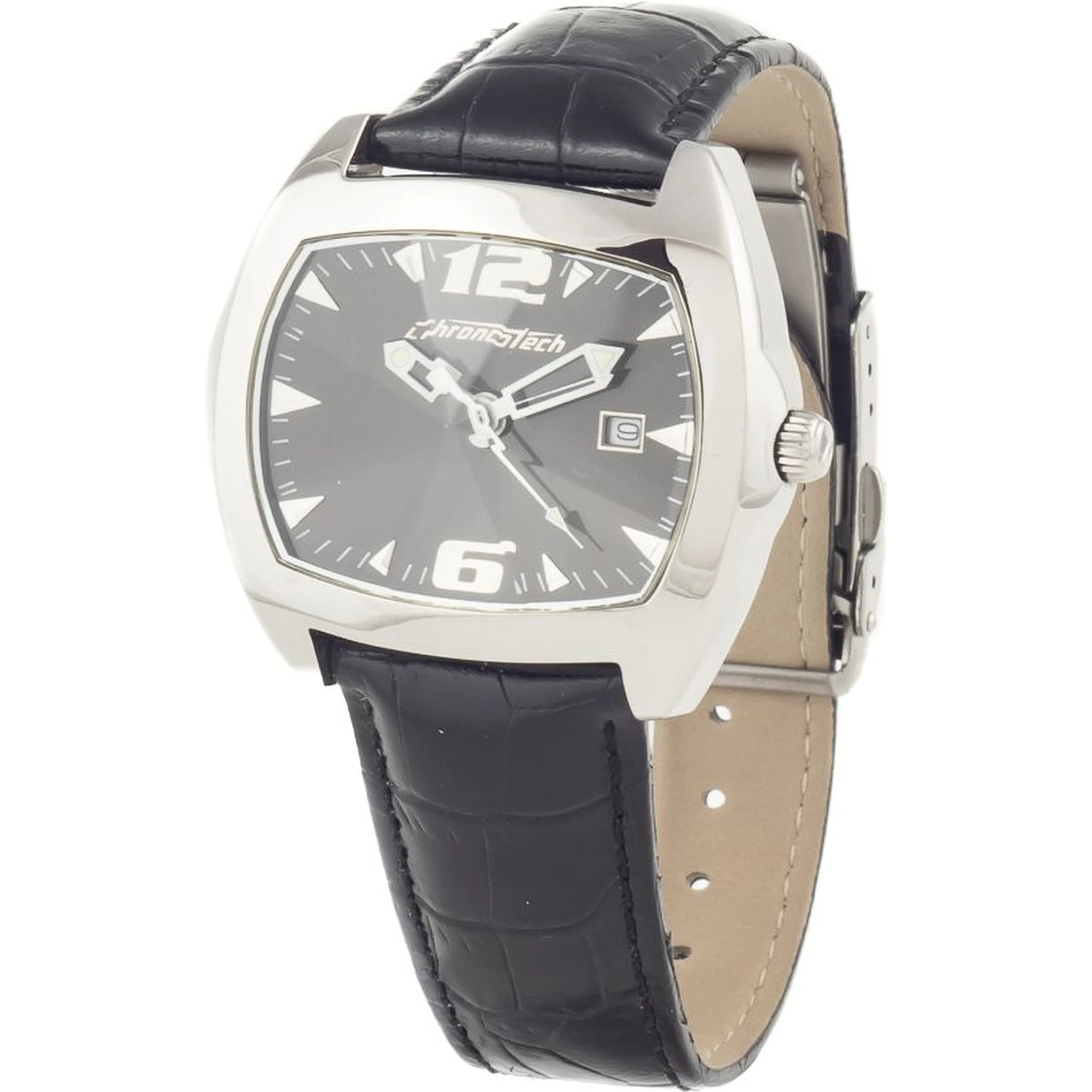 Black Leather Dress Watch